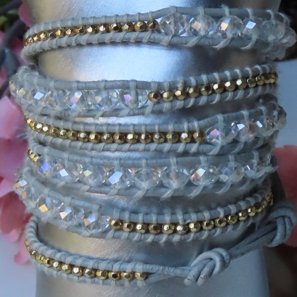 Lizou wrap in clear and gold